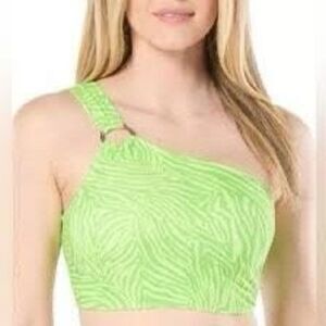 NWT MICHAEL Michael Kors women's animal-print halter swimsuit top, in a vibrant